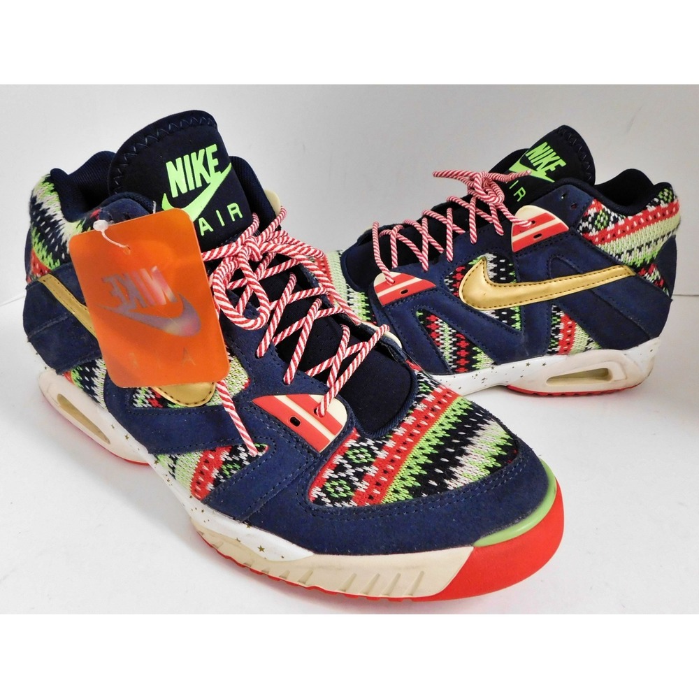 Nike Air Tech Challenge 3 QS Christmas Sweater Sneakers Shoes Sz 10 827822-400